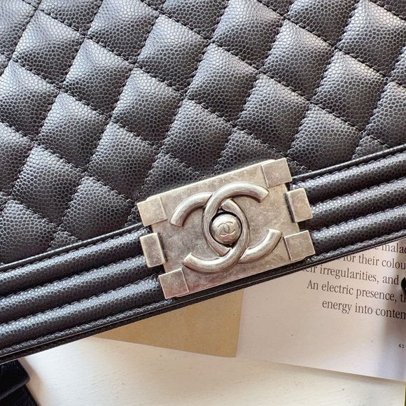 Chanel Medium Caviar Black Boy Bag Silver - Picture 5 of 13
